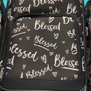 21" Carry on luggage - Canvas - "Blessed with Love" by Iris and Clover